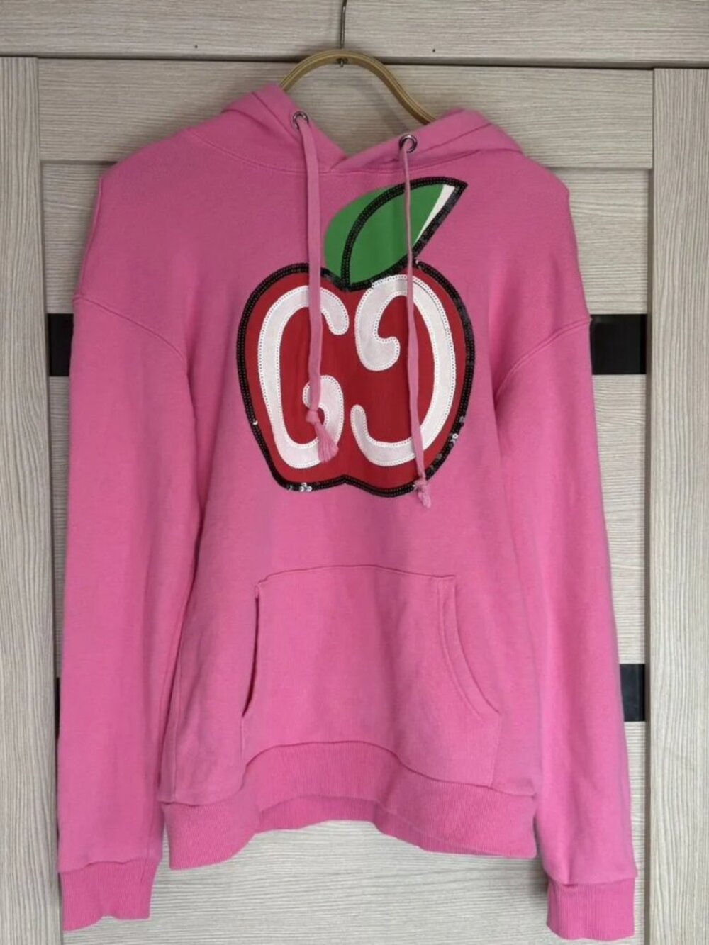 Gucci GG Apple Print Pink Hoodie Hollywood Boulevard Rare